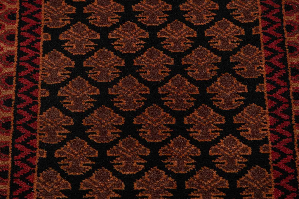 Litchi Black Red 100% Wool Hand Knotted Carpet