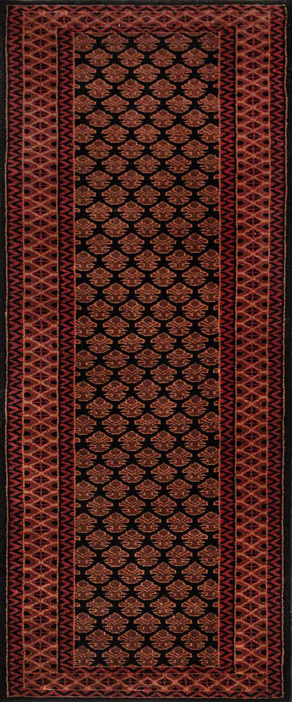 Litchi Black Red 100% Wool Hand Knotted Carpet