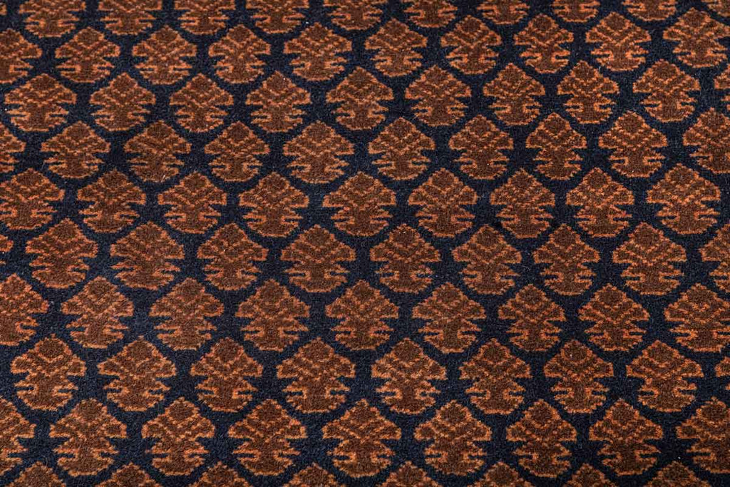 Litchi Dark Blue Red 100% Wool Hand Knotted Carpet