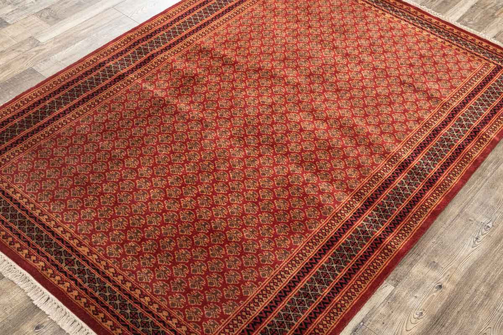 Litchi Red Gold 100% Wool Hand Knotted Carpet