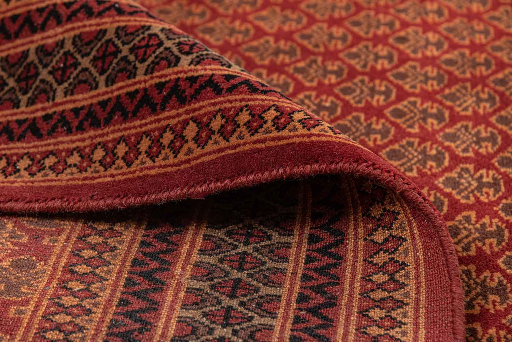 Litchi Red Gold 100% Wool Hand Knotted Carpet