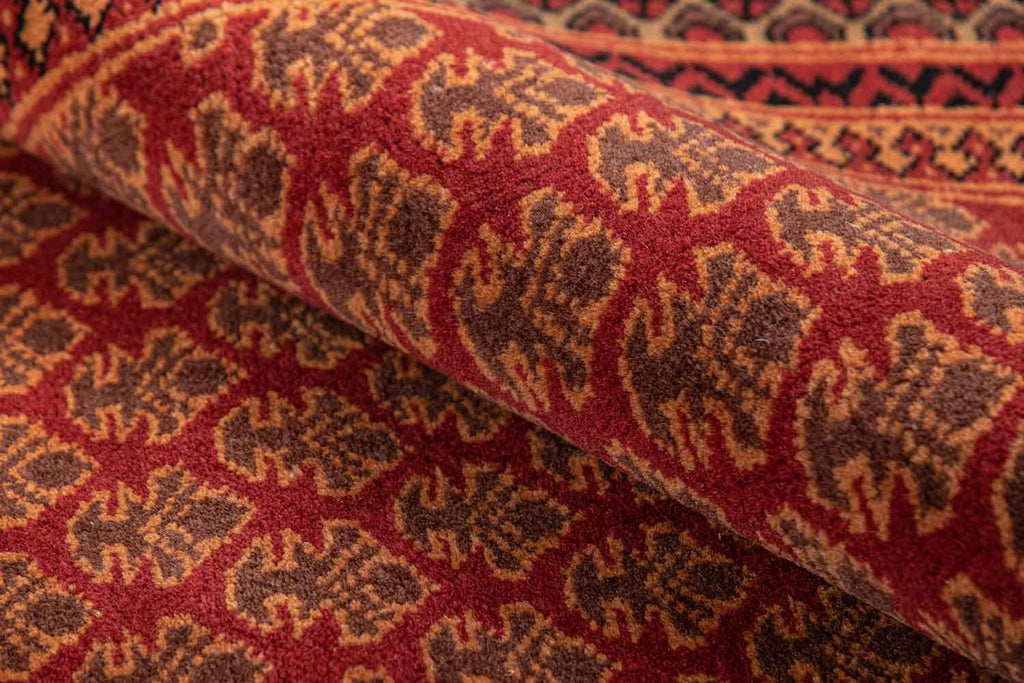 Litchi Red Gold 100% Wool Hand Knotted Carpet