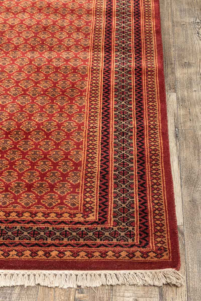 Litchi Red Gold 100% Wool Hand Knotted Carpet