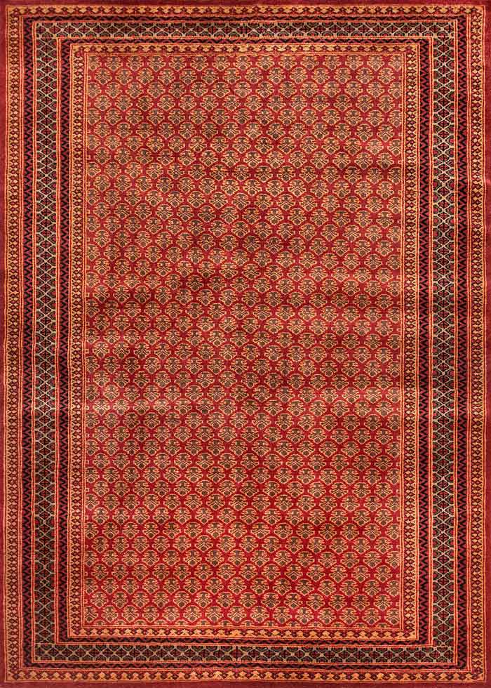 Litchi Red Gold 100% Wool Hand Knotted Carpet