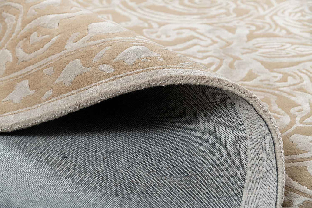 Merwin Beige Gold Wool And Bamboo Silk Hand Tufted Carpet