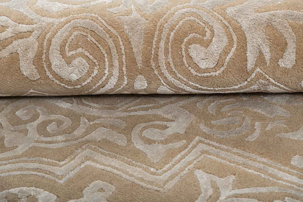 Merwin Beige Gold Wool And Bamboo Silk Hand Tufted Carpet