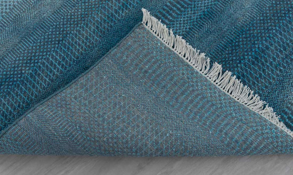 Luxury - Crissy Blue Grey Wool & Bamboo Silk Hand Knotted Premium Carpet