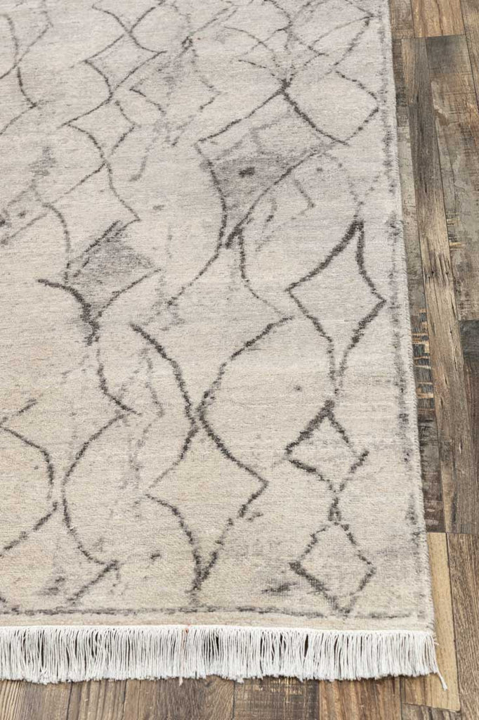 Luxury - Eternal Beige Charcoal Woolen Hand Knotted Premium Carpet