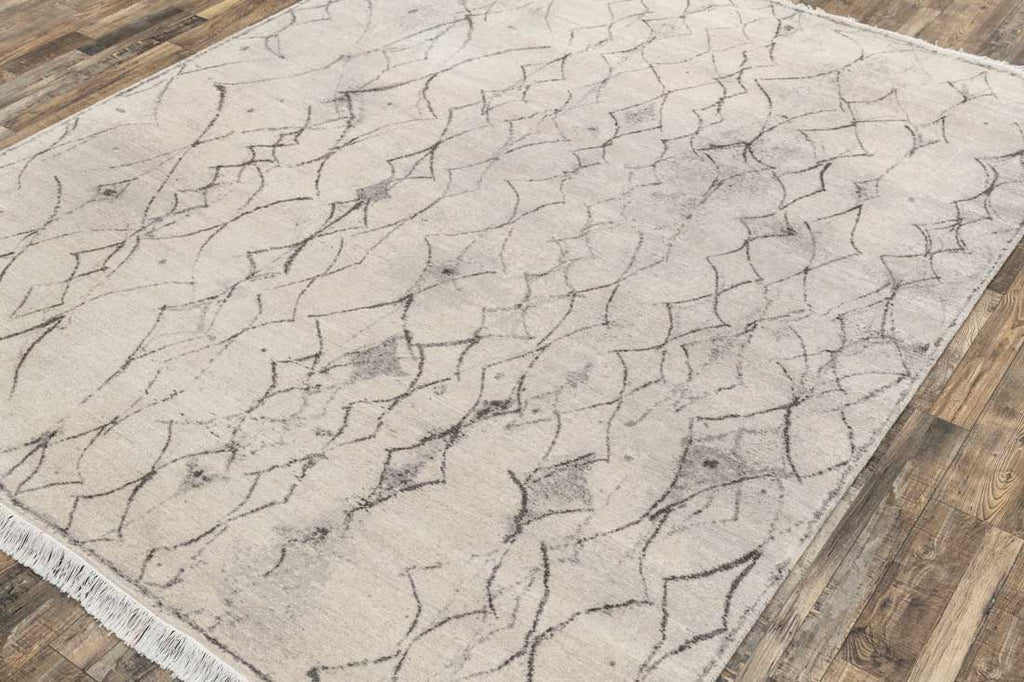 Luxury - Eternal Beige Charcoal Woolen Hand Knotted Premium Carpet