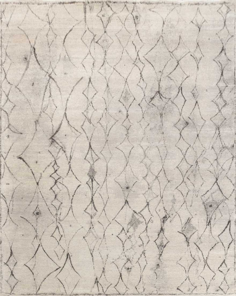 Luxury - Eternal Beige Charcoal Woolen Hand Knotted Premium Carpet