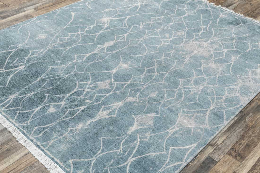 Luxury - Eternal Grey Blue Woolen Hand Knotted Premium Carpet