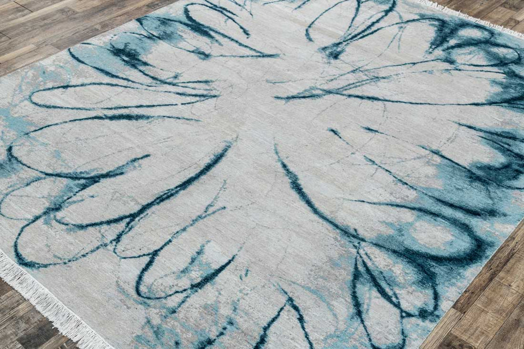 Luxury - Eternal Grey Blue Woolen Hand Knotted Premium Carpet