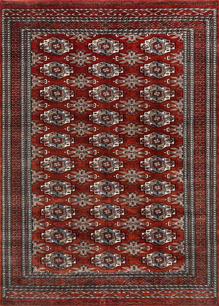 Mohar Rust Red 100% Wool Hand Knotted Carpet