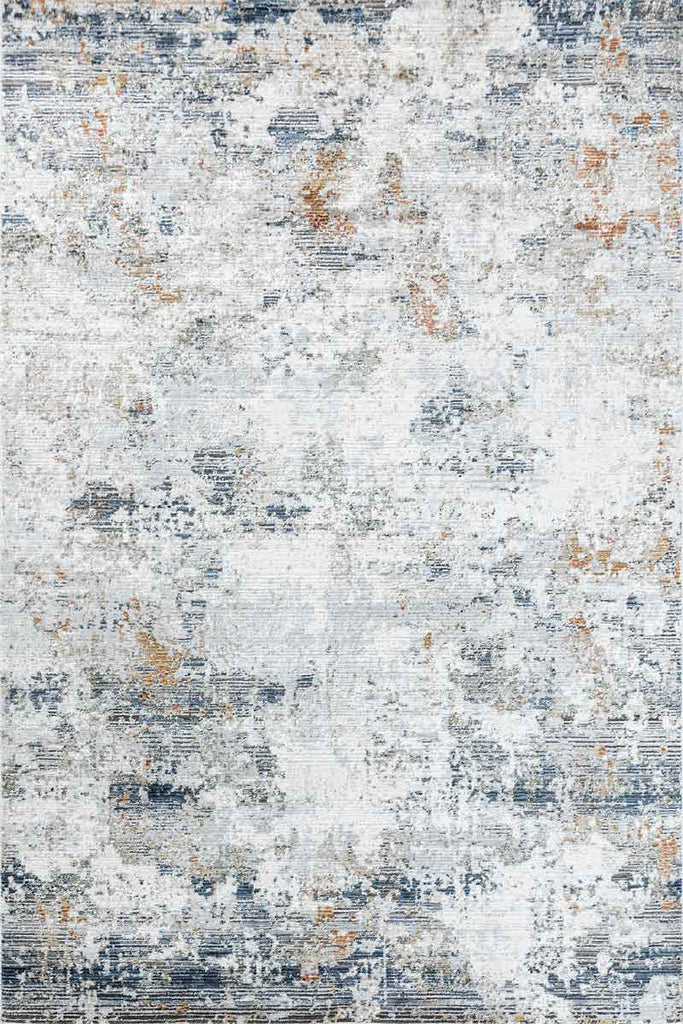 Mumbai Modern Blue Silver 100% Polyester Yarn Machine Made