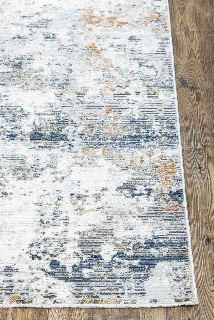 Mumbai Modern Blue Silver 100% Polyester Yarn Machine Made