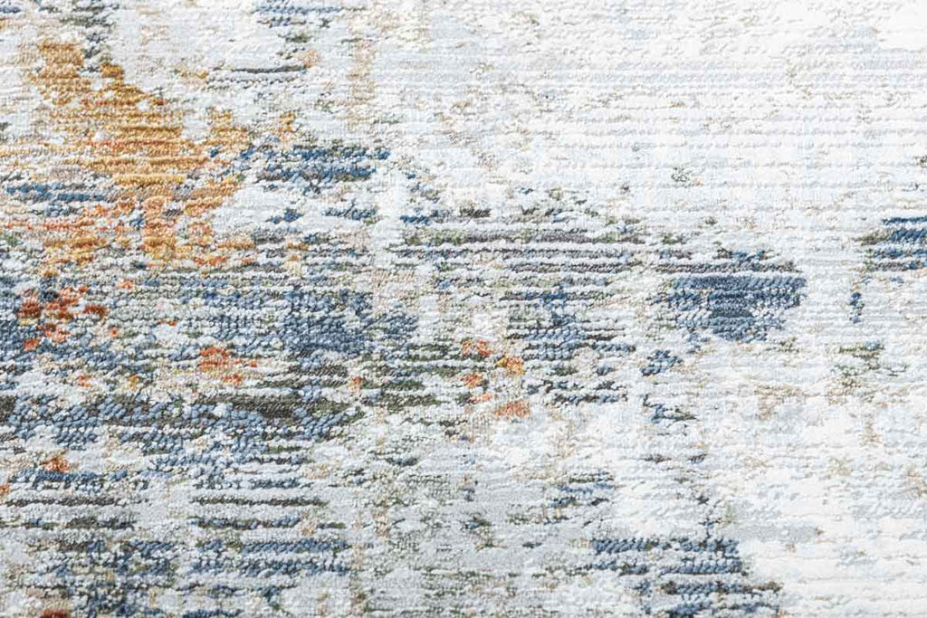 Mumbai Modern Blue Silver 100% Polyester Yarn Machine Made