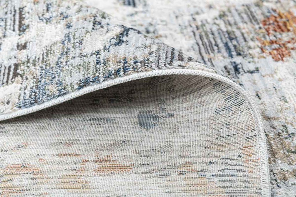 Mumbai Modern Blue Silver 100% Polyester Yarn Machine Made