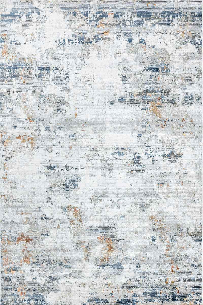 Mumbai Modern Blue Silver 100% Polyester Yarn Machine Made