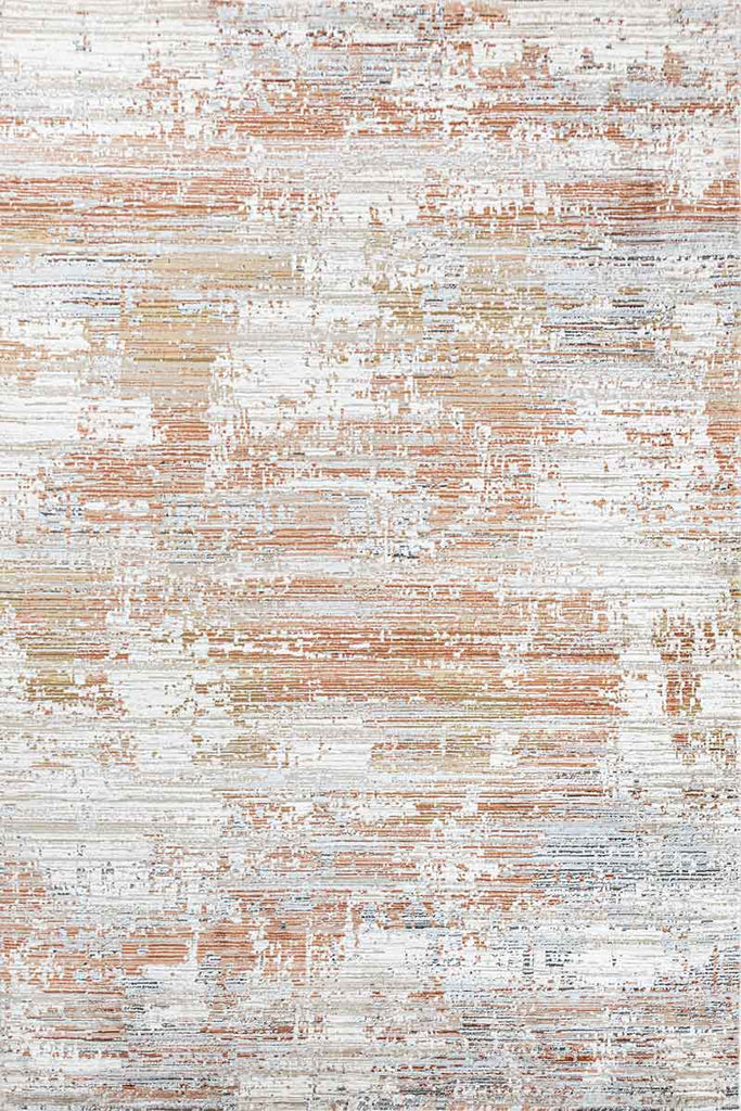 Mumbai Modern 2 Ivory Rust 100% Polyester Yarn Machine Made