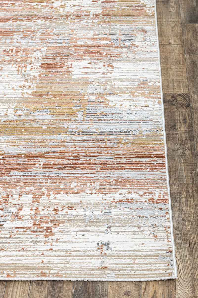 Mumbai Modern 2 Ivory Rust 100% Polyester Yarn Machine Made