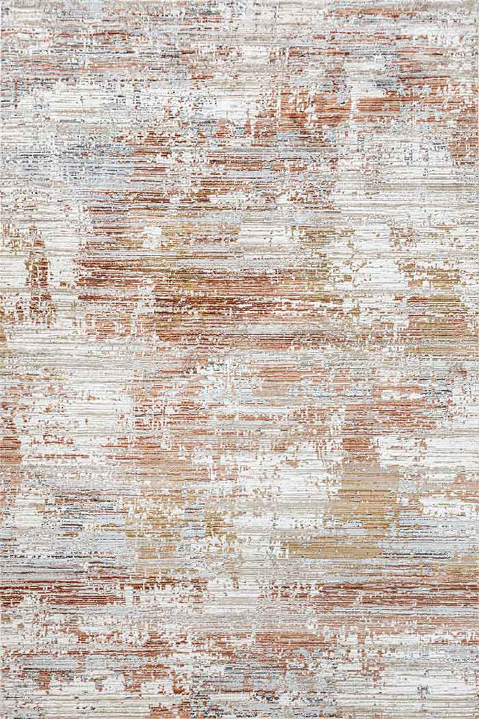 Mumbai Modern 2 Ivory Rust 100% Polyester Yarn Machine Made