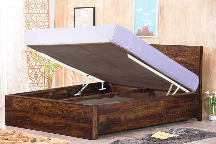 Solid Wood Bolt Bed with Hydraulic Storage