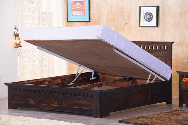 Kuber Bed with Hydraulic Storage - Solid Wood Furniture Online , Buy ...