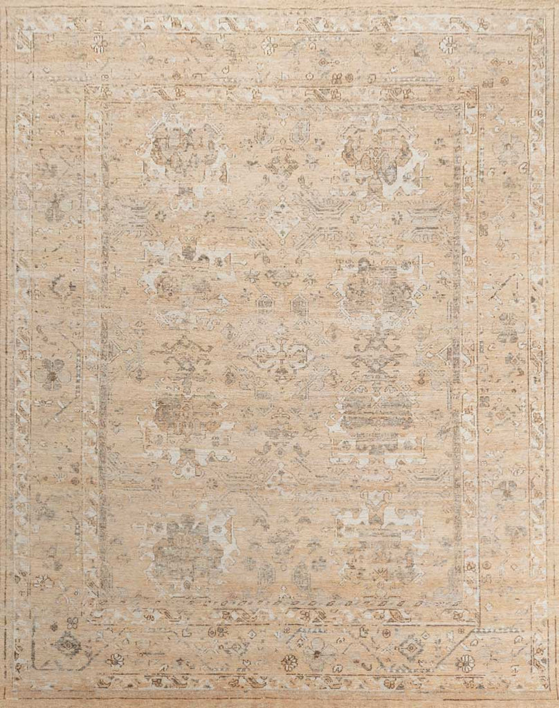 Luxury - Vibrance L Peach Grey Woolen Hand Knotted Premium Carpet