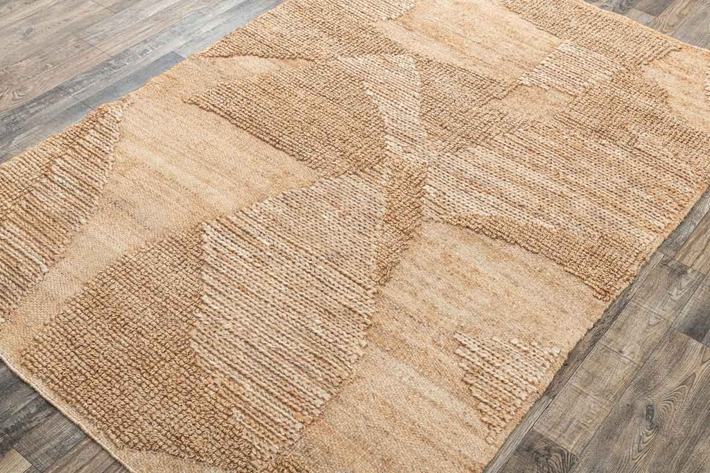 Reflection Natural Jute & Hand Carded Wool Khadi Khaddi Durrie