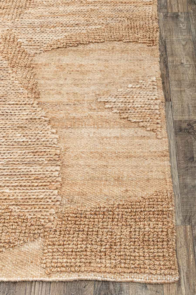 Reflection Natural Jute & Hand Carded Wool Khadi Khaddi Durrie