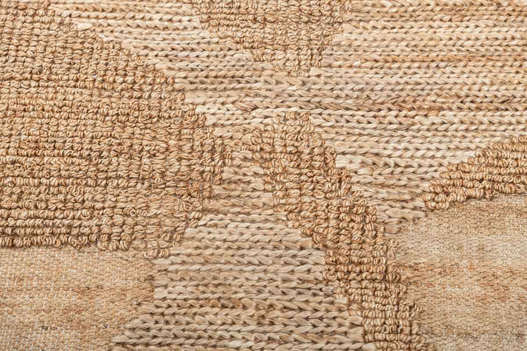 Reflection Natural Jute & Hand Carded Wool Khadi Khaddi Durrie