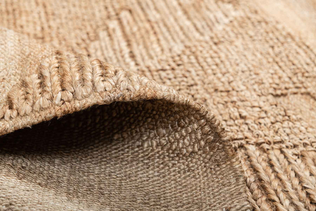 Reflection Natural Jute & Hand Carded Wool Khadi Khaddi Durrie