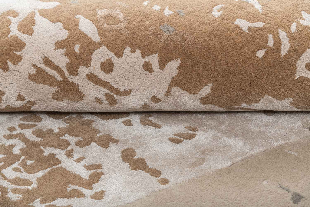 Spectrum Grey Gold Wool And Bamboo Silk Hand Tufted Carpet