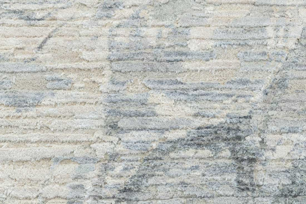 Luxury - Tribal Grey Ivory Wool & Silk Hand Knotted Premium Carpet