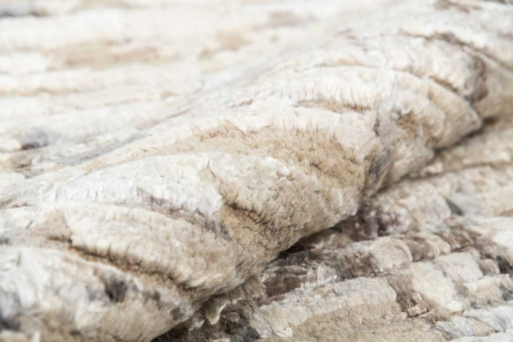 Luxury - Tribal Camel Beige Wool & Silk Hand Knotted Premium Carpet