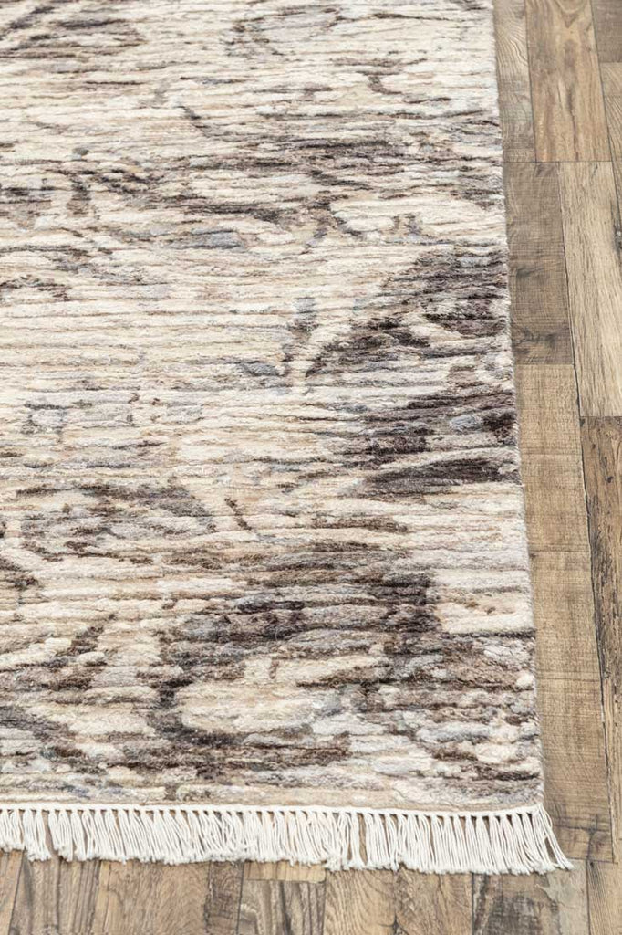 Luxury - Tribal Camel Beige Wool & Silk Hand Knotted Premium Carpet