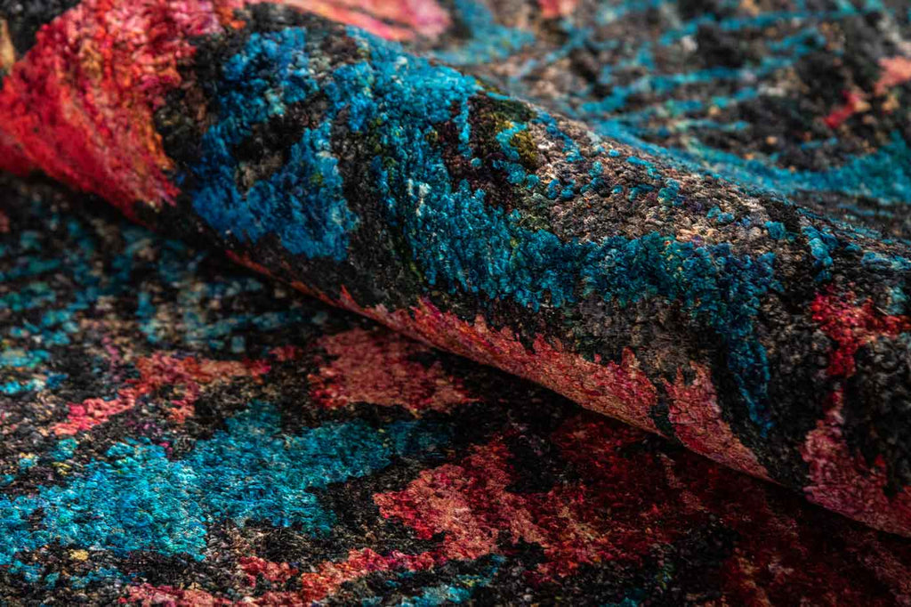 Twine Bel Turquoise Pink 100% Saree Silk Hand Knotted Carpet