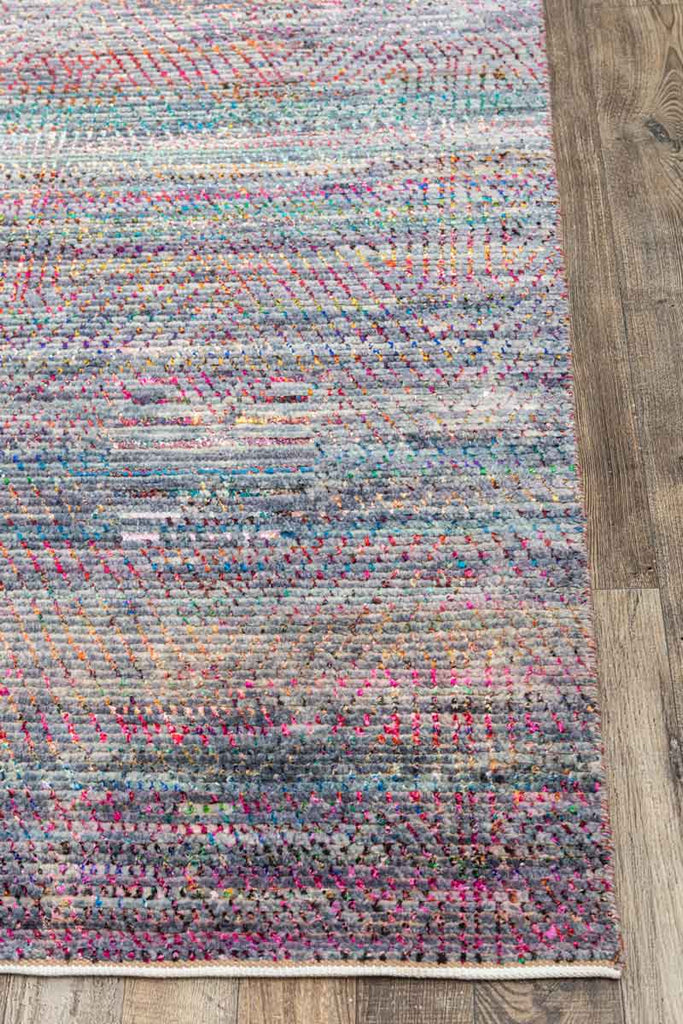 Twine Lines Multi 70% Wool & 30% Saree Silk Hand Knotted Carpet