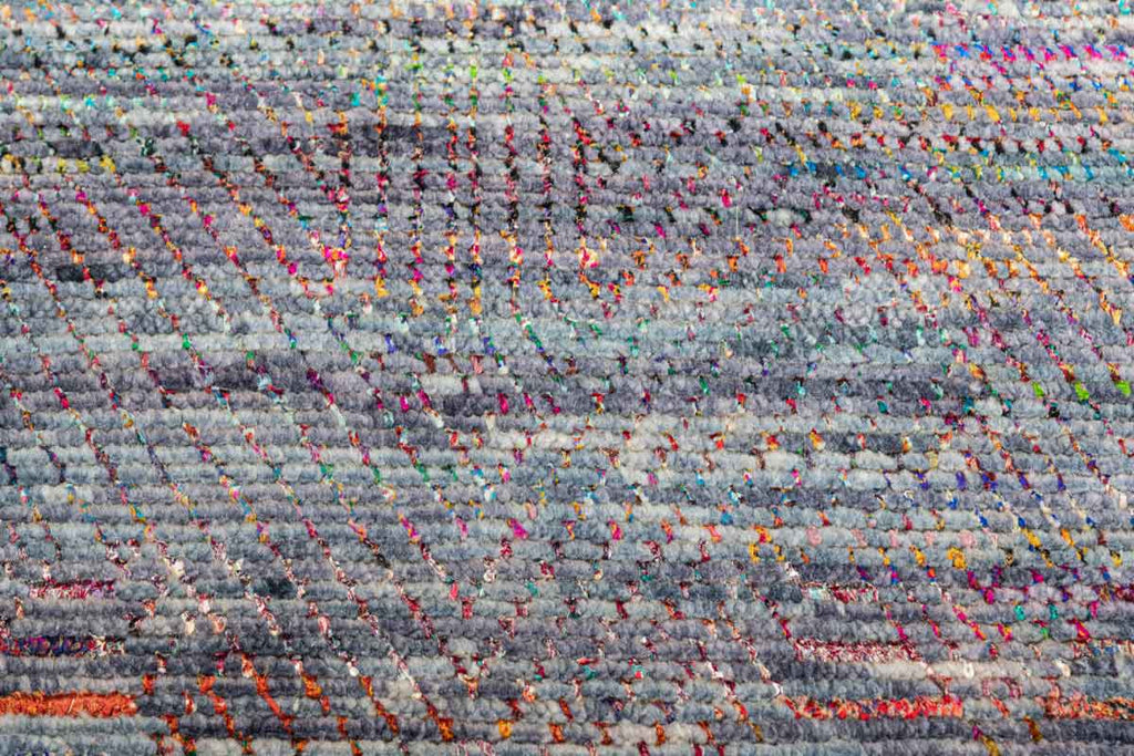 Twine Lines Multi 70% Wool & 30% Saree Silk Hand Knotted Carpet