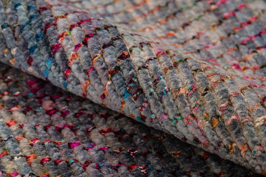 Twine Lines Multi 70% Wool & 30% Saree Silk Hand Knotted Carpet