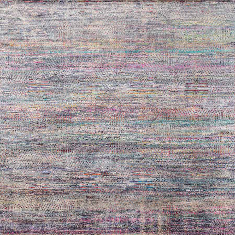 Twine Lines Multi 70% Wool & 30% Saree Silk Hand Knotted Carpet