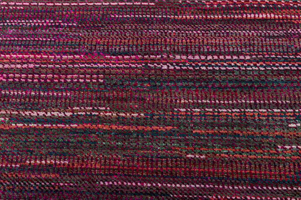 Twine Lines Pink 70% Wool & 30% Saree Silk Hand Knotted Carpet