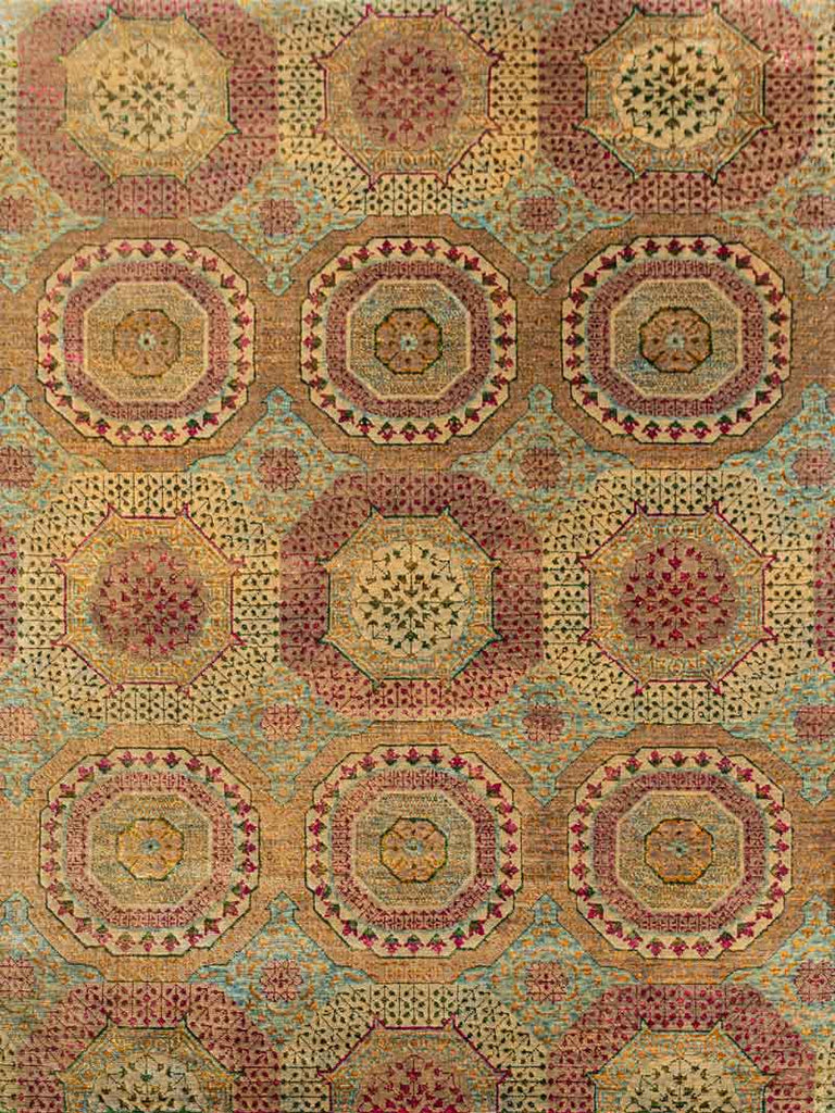 Twine Mamluk Gold Blush 70% Wool & 30% Saree Silk Hand Knotted Carpet