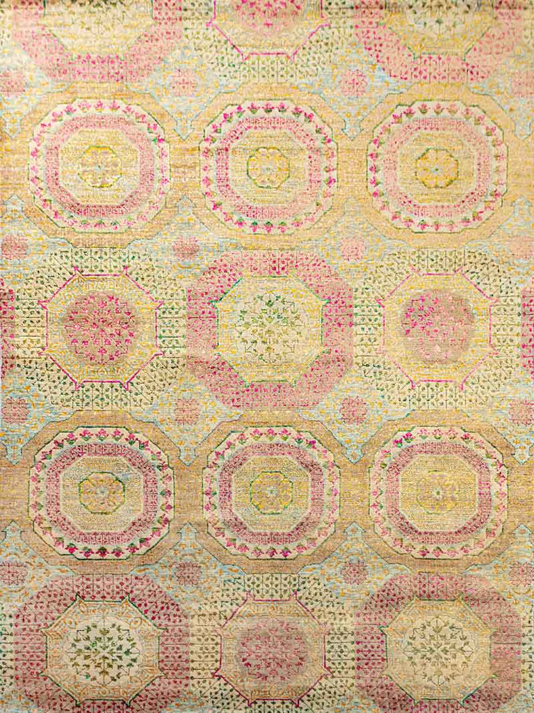 Twine Mamluk Gold Blush 70% Wool & 30% Saree Silk Hand Knotted Carpet