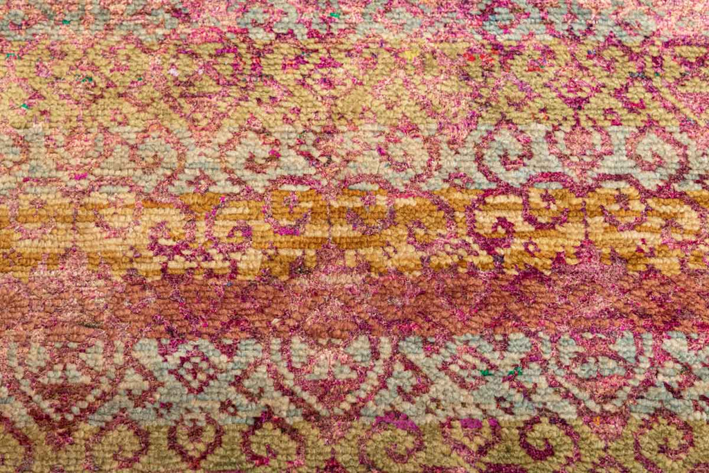 Twine Red Gold 70% Wool & 30% Saree Silk Hand Knotted Carpet