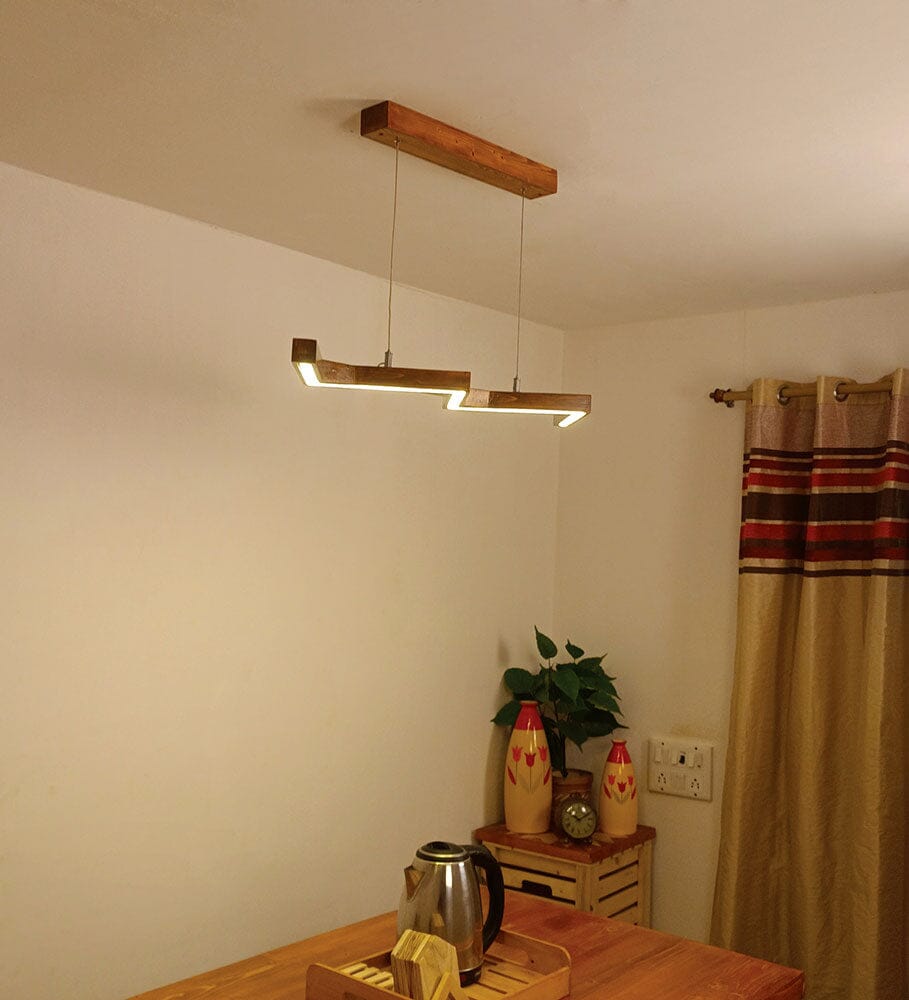 Twist 36 Brown Wooden LED Hanging Lamp