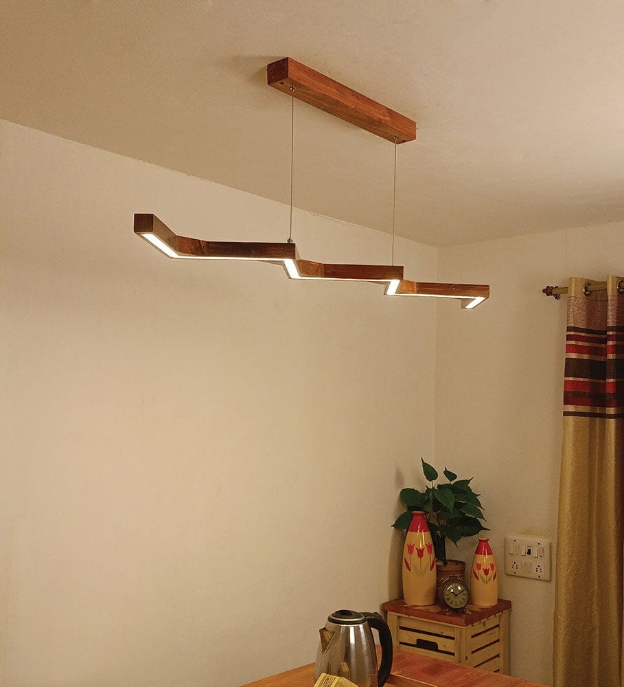 Twist 48 Brown Wooden LED Hanging Lamp