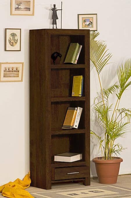 Solid Wood Cube Petite Bookcase Walnut