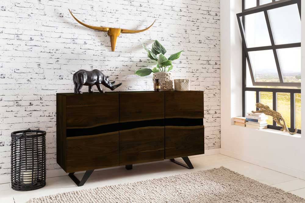 Solid Wood INDIANA Nile Sideboard Walnut