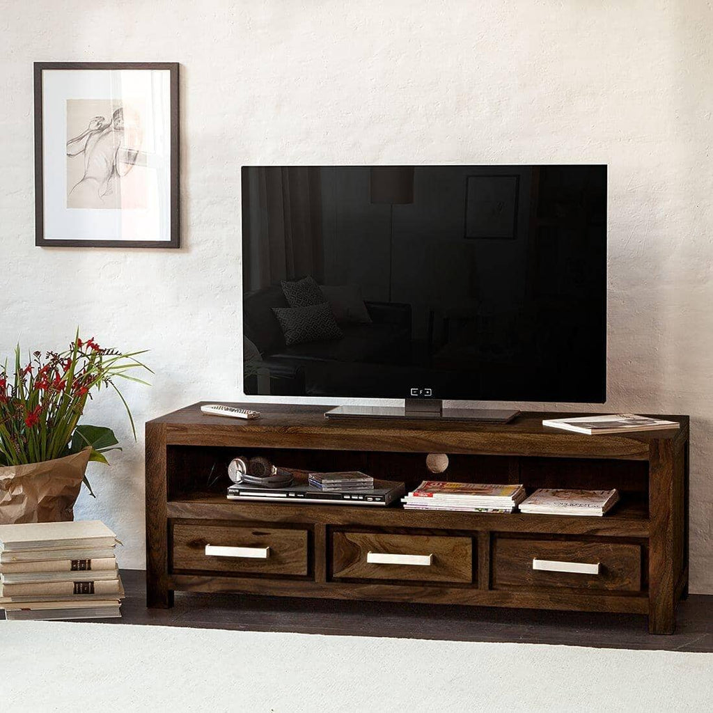 Solid Wood Port Plasma Tv unit Walnut